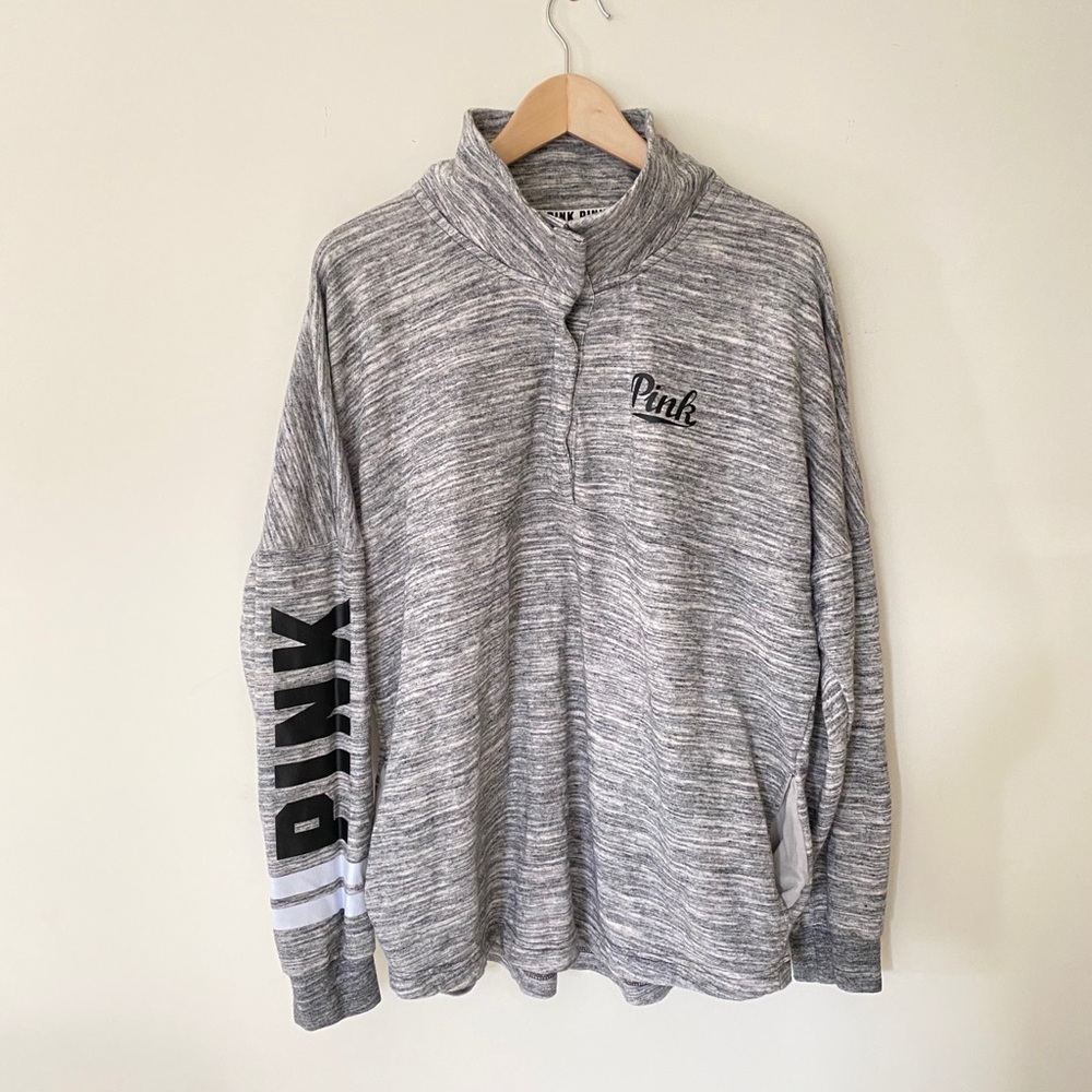 VS Pink Quarter Snap Button Pullover Sweater